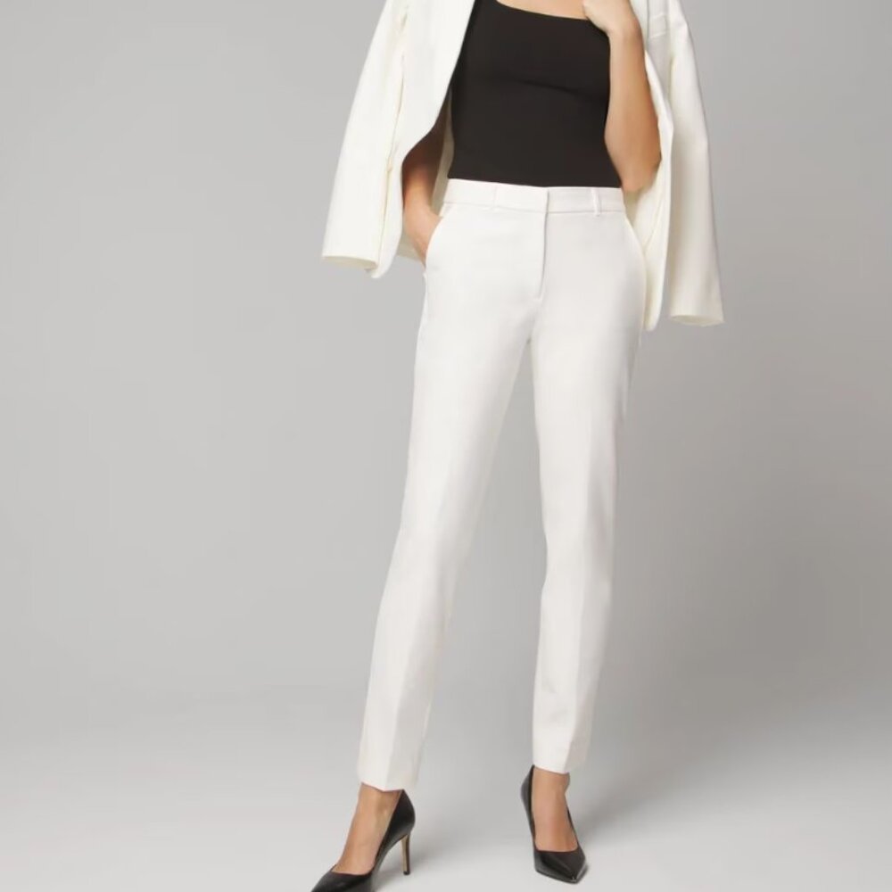 WHBM Slim Ankle Pants sz 12  color Off white/white